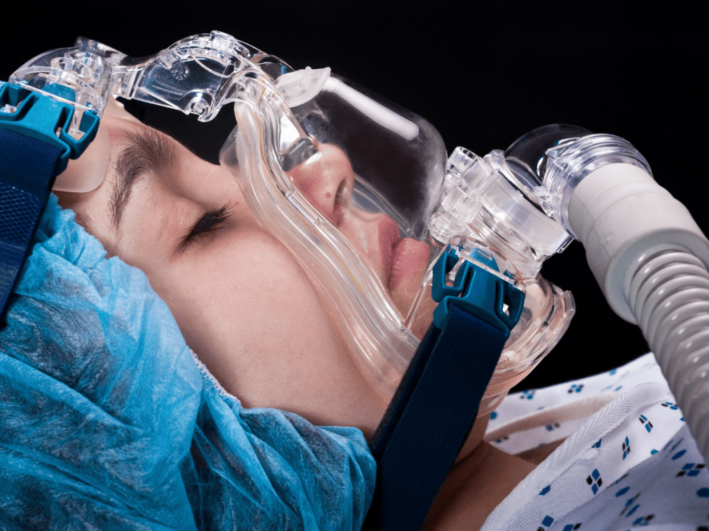 Child wearing an anesthesia mask before surgery, illustrating pediatric anesthesia malpractice, medication dosage errors, and potential medical negligence during a surgical procedure.