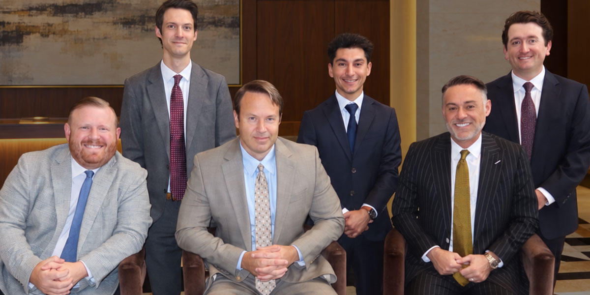Group Picture of MHZ Law Firm: Rilee Harrison, Max West, Christian M. Zeaman, Joseph Albert, L. Ray Maples II, Colby Karcher